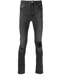 dunkelgraue enge Jeans mit Destroyed-Effekten von Flaneur Homme