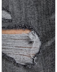 dunkelgraue enge Jeans mit Destroyed-Effekten von Jack & Jones