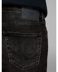 dunkelgraue enge Jeans mit Destroyed-Effekten von Jack & Jones