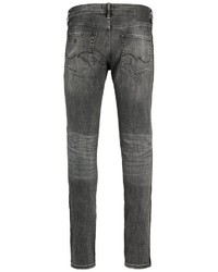 dunkelgraue enge Jeans mit Destroyed-Effekten von Jack & Jones