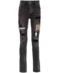 dunkelgraue enge Jeans mit Destroyed-Effekten von Ksubi