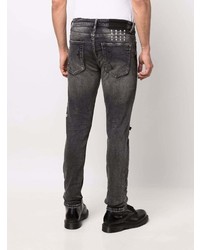 dunkelgraue enge Jeans mit Destroyed-Effekten von Ksubi