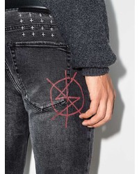 dunkelgraue enge Jeans mit Destroyed-Effekten von Ksubi