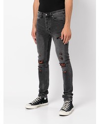 dunkelgraue enge Jeans mit Destroyed-Effekten von Ksubi