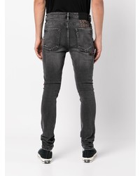 dunkelgraue enge Jeans mit Destroyed-Effekten von Ksubi