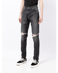 dunkelgraue enge Jeans mit Destroyed-Effekten von Represent