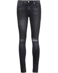 dunkelgraue enge Jeans mit Destroyed-Effekten von RtA
