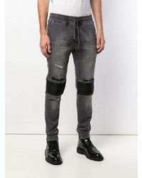 dunkelgraue enge Jeans mit Destroyed-Effekten von Philipp Plein