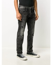 dunkelgraue enge Jeans mit Destroyed-Effekten von Philipp Plein