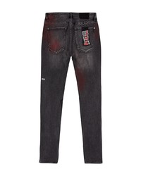 dunkelgraue enge Jeans mit Destroyed-Effekten von Ksubi