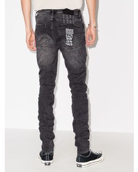 dunkelgraue enge Jeans mit Destroyed-Effekten von Ksubi