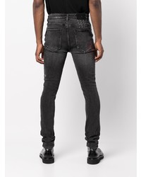 dunkelgraue enge Jeans mit Destroyed-Effekten von Ksubi