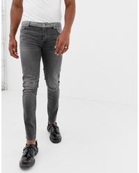 dunkelgraue enge Jeans von ASOS DESIGN