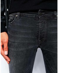 dunkelgraue enge Jeans von Asos