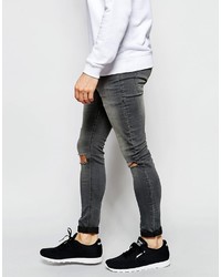 dunkelgraue enge Jeans von Asos