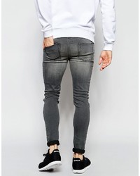 dunkelgraue enge Jeans von Asos