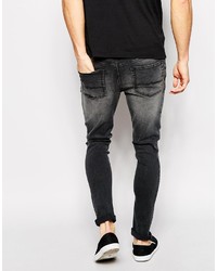 dunkelgraue enge Jeans von Asos