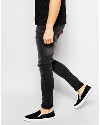 dunkelgraue enge Jeans von Asos