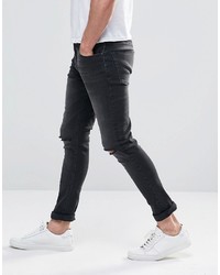 dunkelgraue enge Jeans von Asos