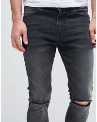 dunkelgraue enge Jeans von Asos