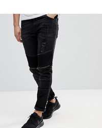 dunkelgraue enge Jeans von Brooklyn Supply Co.