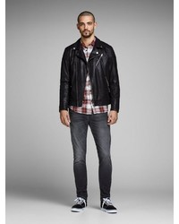 dunkelgraue enge Jeans von Jack & Jones