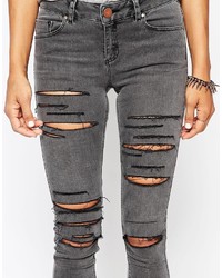 dunkelgraue enge Jeans von Asos