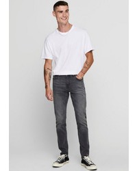 dunkelgraue enge Jeans von ONLY & SONS
