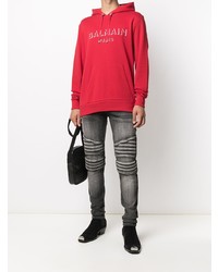 dunkelgraue enge Jeans von Balmain