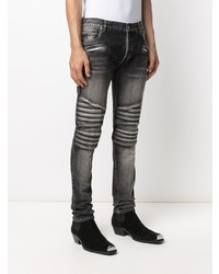 dunkelgraue enge Jeans von Balmain