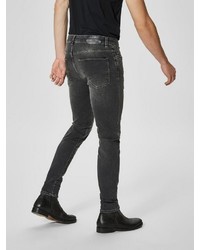 dunkelgraue enge Jeans von Selected Homme