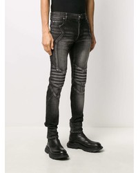 dunkelgraue enge Jeans von Balmain