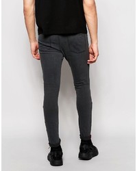 dunkelgraue enge Jeans von Pull&Bear