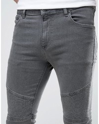 dunkelgraue enge Jeans von Asos