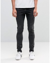 dunkelgraue enge Jeans von Weekday