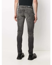 dunkelgraue enge Jeans von Balmain