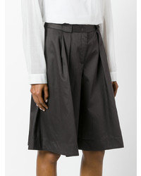 dunkelgraue Bermuda-Shorts mit Falten von Jil Sander Navy