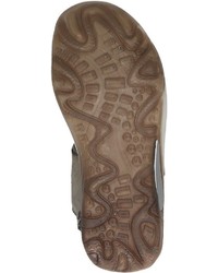 dunkelgraue flache Sandalen aus Leder von Bama