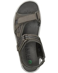 dunkelgraue flache Sandalen aus Leder von Bama