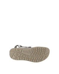 dunkelgraue flache Sandalen aus Leder von Ecco