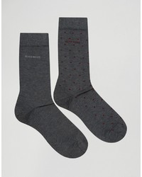 dunkelgraue gepunktete Socken von Hugo Boss