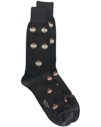dunkelgraue gepunktete Socken von Paul Smith