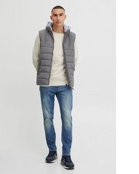 dunkelgraue gesteppte ärmellose Jacke von 11 Project