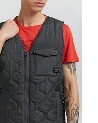 dunkelgraue gesteppte ärmellose Jacke von 11 Project