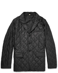 dunkelgraue gesteppte Wolljacke von Burberry