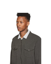 dunkelgraue Harrington-Jacke von Homme Plissé Issey Miyake