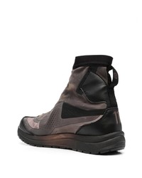 dunkelgraue hohe Sneakers aus Leder von 11 By Boris Bidjan Saberi