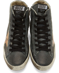 dunkelgraue hohe Sneakers aus Leder von Golden Goose