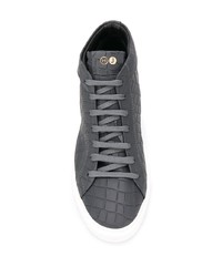 dunkelgraue hohe Sneakers aus Leder von Hide&Jack