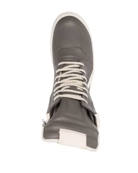 dunkelgraue hohe Sneakers aus Leder von Rick Owens